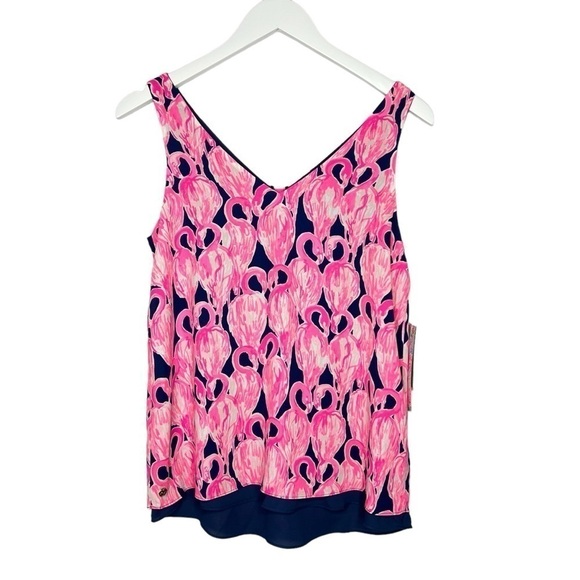 Lilly Pulitzer Florin Reversible Tank Via Amor High Tide Navy Size XS NEW - Picture 5 of 14